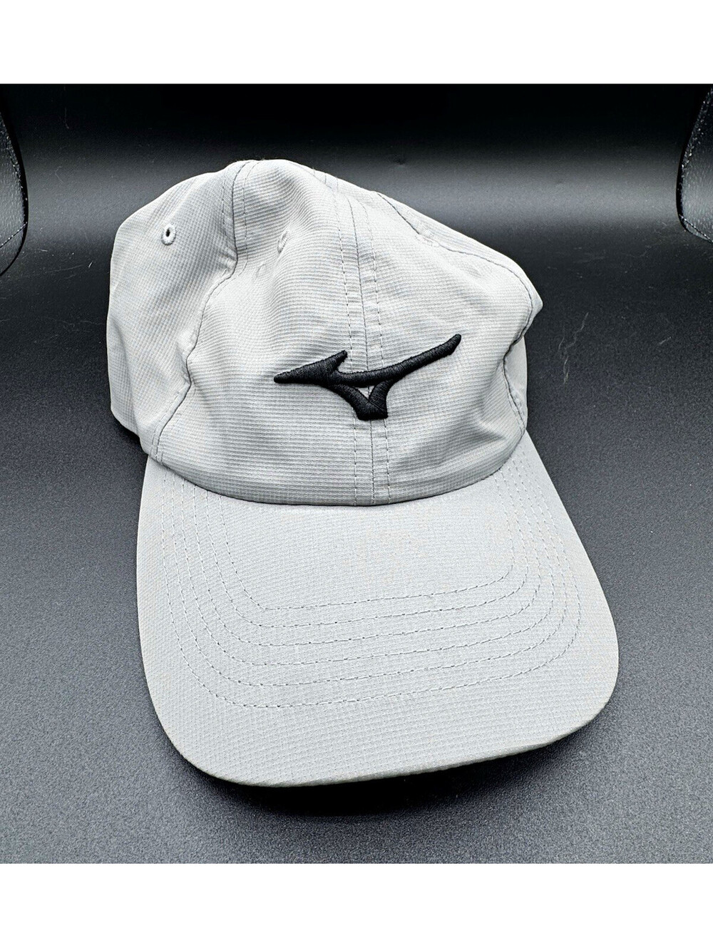 Mizuno Imperial Gray Golf Hat Cap Black Logo Adjustable One Size OSFA